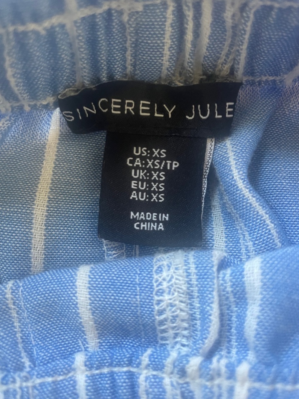 Sincerely Jules Blue & White Striped Extra Wide Leg Pants Coastal Lounge XS - Picture 3 of 6